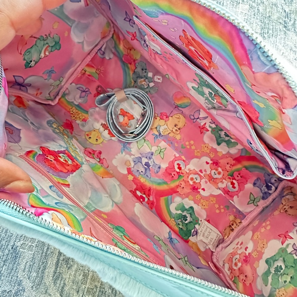 New Care Bears x Dolls Kill Weekender Travel Faux Fur Bag - Picture 13 of 13
